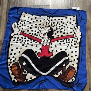 Moschino silk scarf featuring Olive Oyl - made in Italy, 100% silk